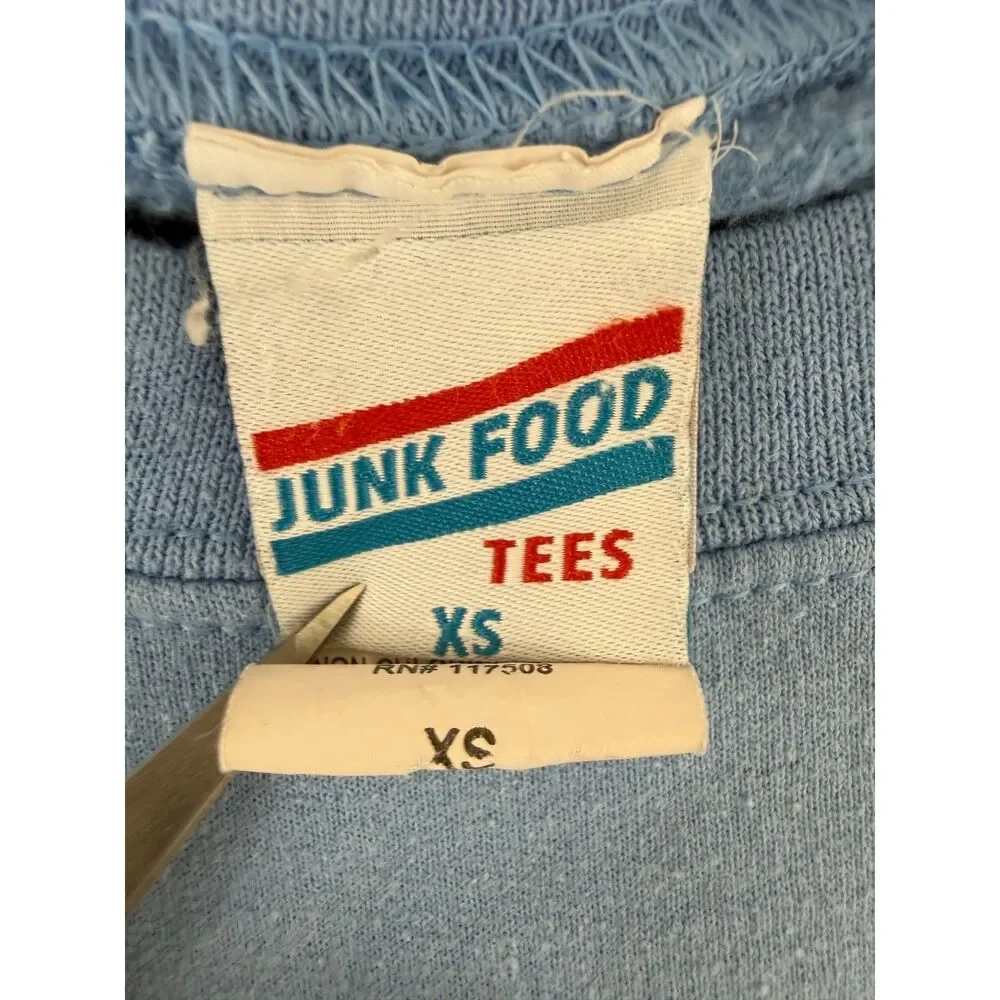 Junk Food Tees Bronco Sweatshirt XS Blue Ford 4 Wheel Drive Graphic Pullover